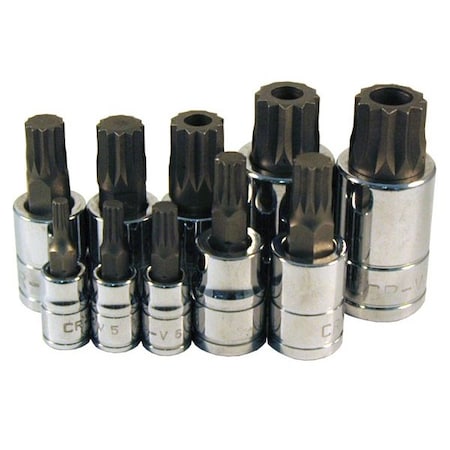 Atd Tools ATD 10-Piece Triple Square Spline Bit Socket Set 13782